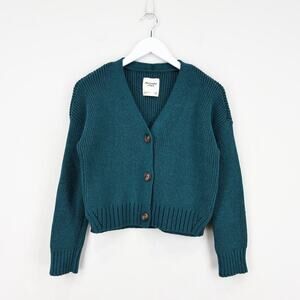 Abercrombie & Fitch Knit Cardigan Sweater Dark Teal Size XS NWT